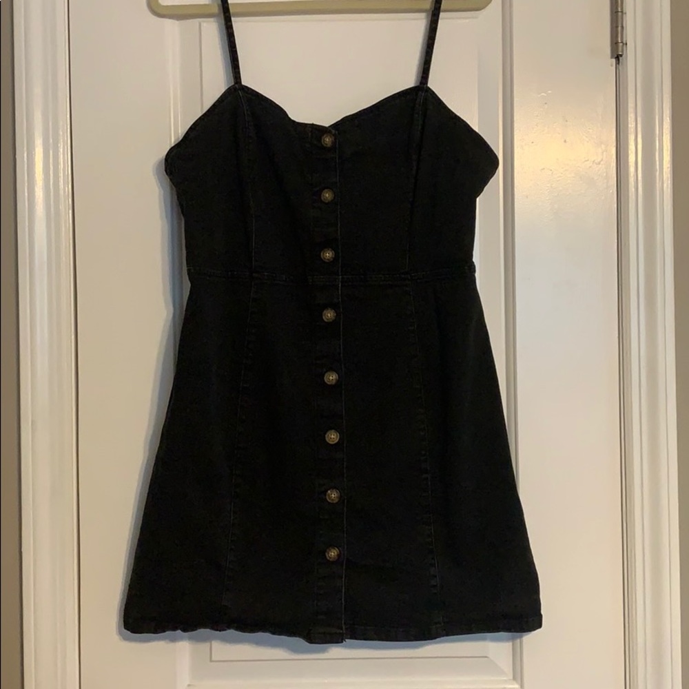 Denim Co Black Button Up Denim Mini Dress